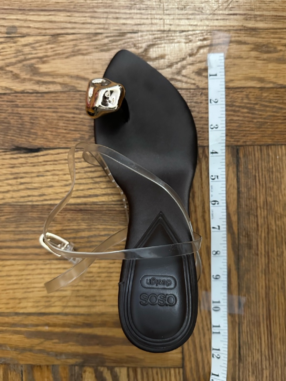 ASOS DESIGN North High Heeled Sandals with Toe Trim in Clear - Picture 11 of 16